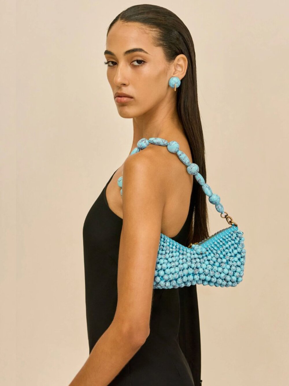 Brand New Cult Gaia Mercier Shoulder Bag Ibiza Turquoise Beaded Clutch NWT - Picture 3 of 6